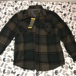 Men’s (Medium) dark green button up plat shirt!